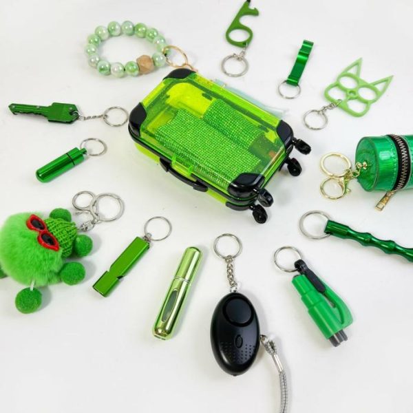 16PCS Green Keychain Set Fixed Suit | Keychains Jewelry Keychains