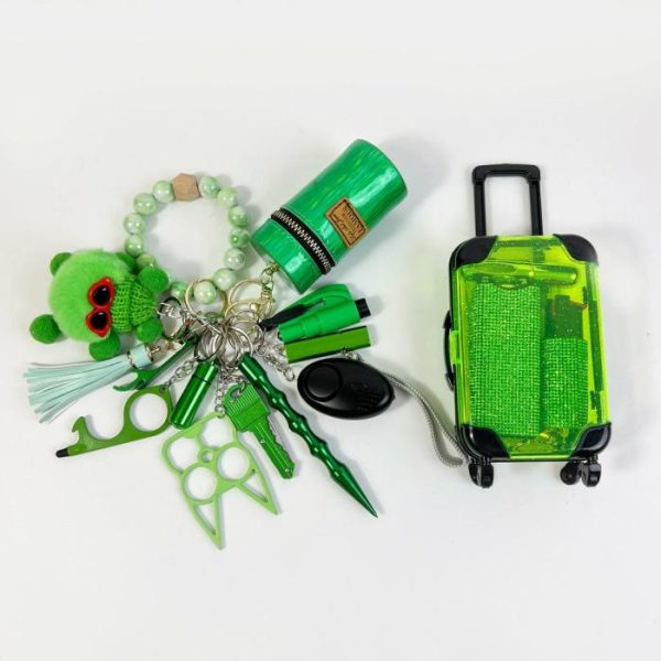 16PCS Green Keychain Set Fixed Suit | Keychains Jewelry Keychains