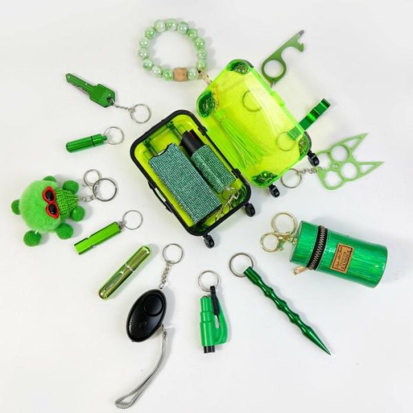 16PCS Green Keychain Set Fixed Suit | Keychains Jewelry Keychains