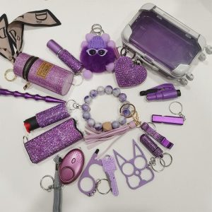 17-piece Purple Keychain Set | Keychains Jewelry Keychains