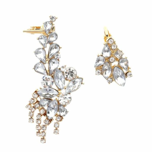 Alloy Hollow Jeweled Flower Tassel Earrings | Earrings Earrings Earrings