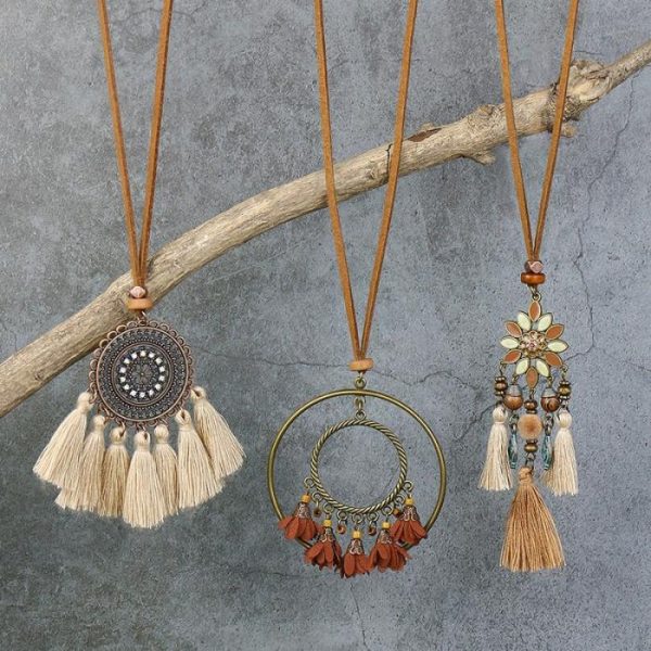 Bohemian Style Tassel Flowers Pendant Ethnic Style Retro Set | Necklace & Penddants Jewelry Necklace & Penddants