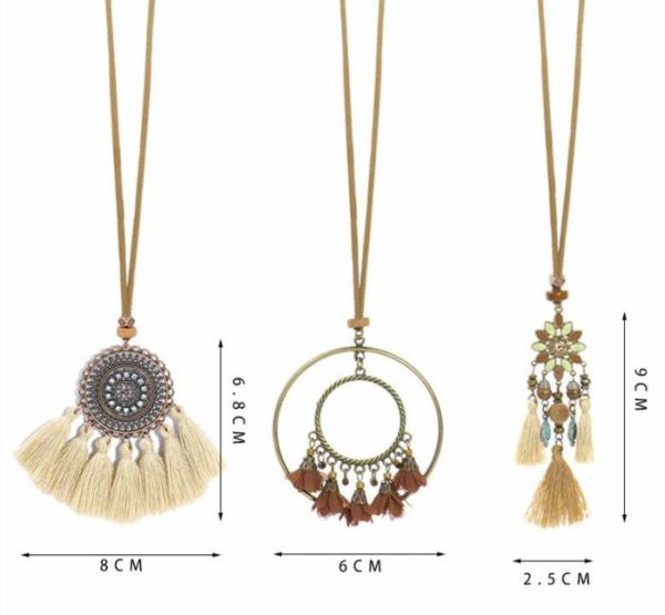 Bohemian Style Tassel Flowers Pendant Ethnic Style Retro Set | Necklace & Penddants Jewelry Necklace & Penddants