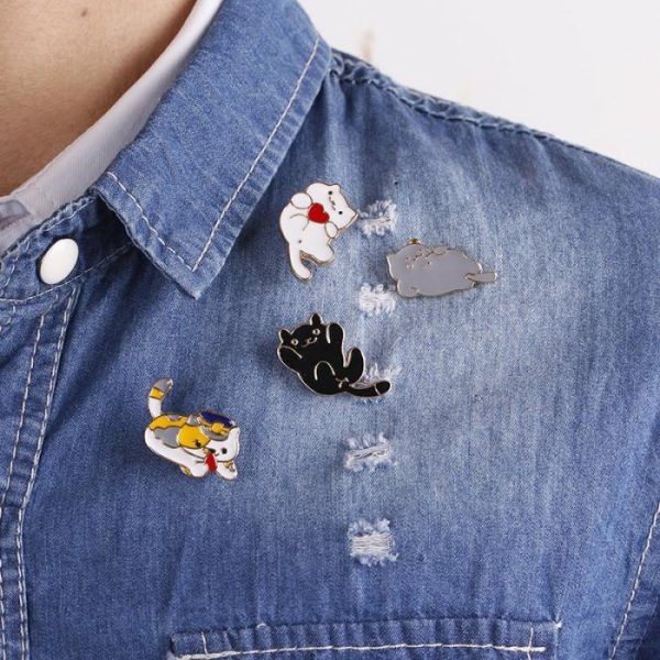 Brooch Cartoon Cute Stay Cute Animal Kitty Expression | Brooches Brooches Brooches