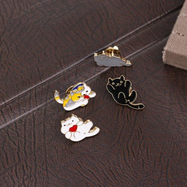 Brooch Cartoon Cute Stay Cute Animal Kitty Expression | Brooches Brooches Brooches