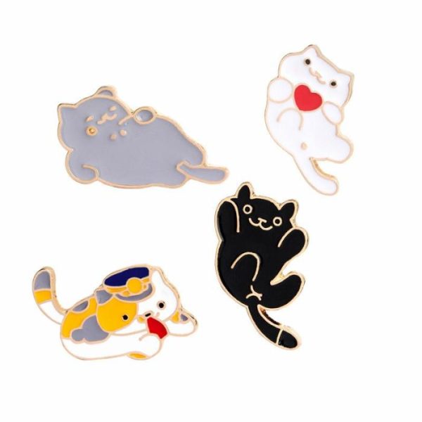 Brooch Cartoon Cute Stay Cute Animal Kitty Expression | Brooches Brooches Brooches