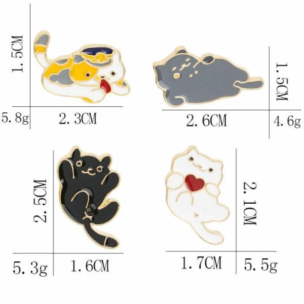 Brooch Cartoon Cute Stay Cute Animal Kitty Expression | Brooches Brooches Brooches