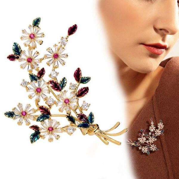 Brooch Color Zircon Drop Oil Corsage Women’s Fashion Pin | Brooches Brooches Brooches