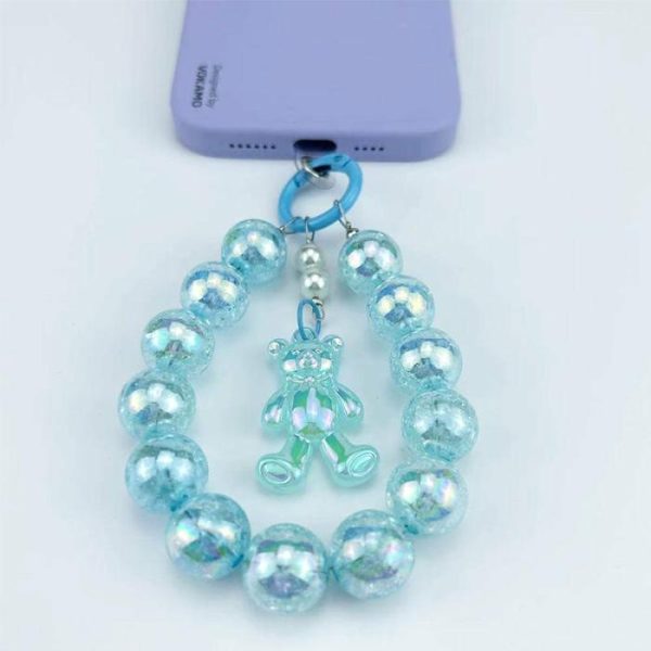 Burst Beads Luminous Bear Pendant Mobile Phone Charm | Keychains Jewelry Keychains