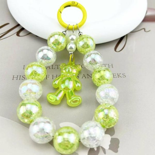 Burst Beads Luminous Bear Pendant Mobile Phone Charm | Keychains Jewelry Keychains