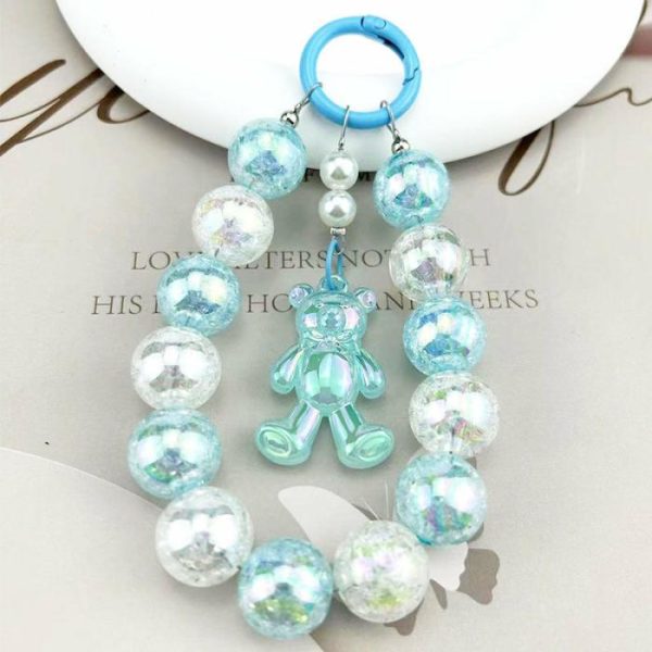 Burst Beads Luminous Bear Pendant Mobile Phone Charm | Keychains Jewelry Keychains