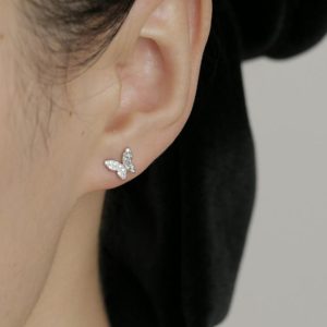 Butterfly Studs 925 Sterling Silver Small Commuter Zircon | Earrings Earrings Earrings