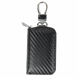 Carbon Fiber Grain Key Bag Men’s Microfiber Leather Multi-function | Wallet’s Bags Wallet's