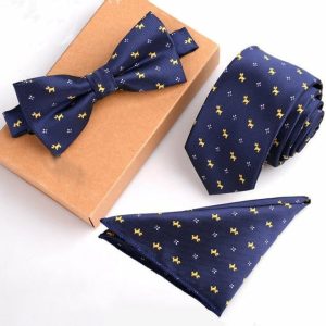 Casual, Dark Blue Business Tie Set | Men’s Cuff Links Jewelry Men's Cuff Links