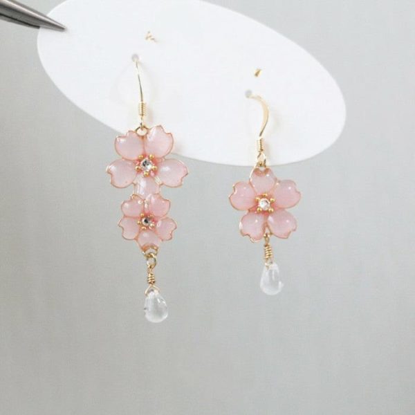 Cherry Blossom Mismatch Decorative Face Earrings | Earrings Earrings Earrings