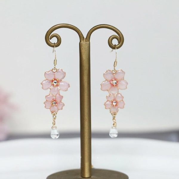 Cherry Blossom Mismatch Decorative Face Earrings | Earrings Earrings Earrings