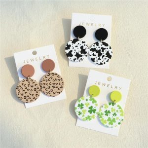 Clay Textured Round Acrylic Earrings | Earrings Earrings Earrings