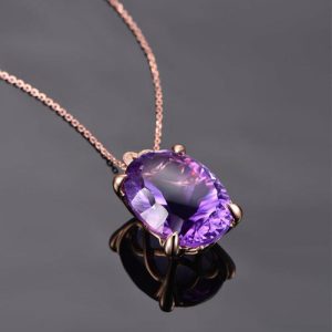 Colored Gems Necklace Heart-shaped Diamond Purple Gem Pendant | Fashion Jewelry Sets Fashion Jewelry Sets Fashion Jewelry Sets