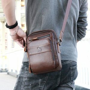 Cowhide Men’s One-shoulder Diagonal Small Bag | Backpacks Backpacks Backpacks