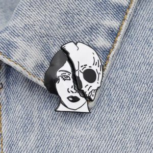 Creative Retro Punk Skull Series Sexy Goddess Oil Drip Brooch | Brooches Brooches Brooches