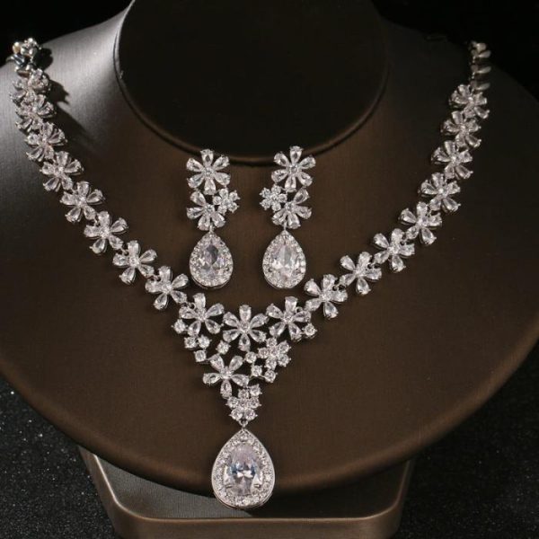 Crystal Earring Necklace Two Piece Set | Fashion Jewelry Sets Fashion Jewelry Sets Fashion Jewelry Sets