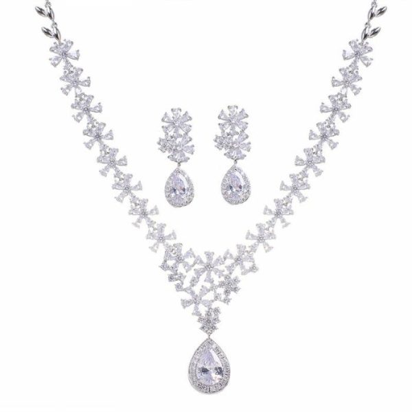 Crystal Earring Necklace Two Piece Set | Fashion Jewelry Sets Fashion Jewelry Sets Fashion Jewelry Sets