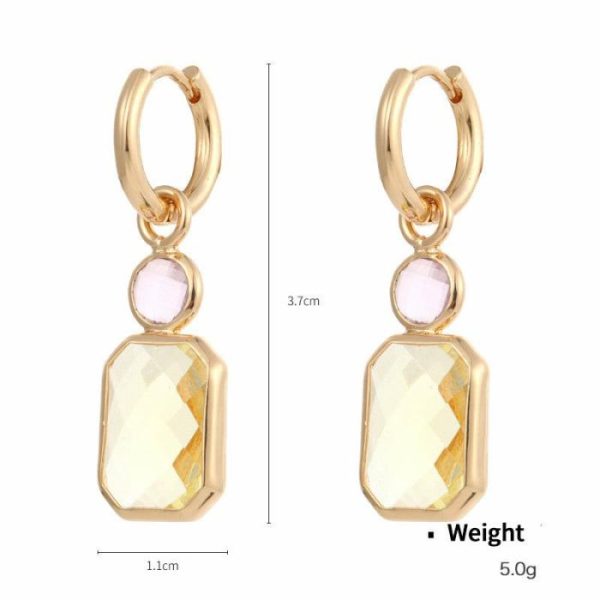 Cut Crystal Covered Gold Plated Earrings | Earrings Earrings Earrings