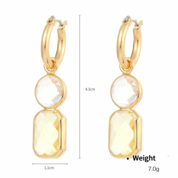 Cut Crystal Covered Gold Plated Earrings | Earrings Earrings Earrings