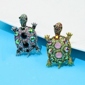 Diamond-embedded Fashion Retro Turtle Brooch Cute Animal Corsage | Brooches Brooches Brooches