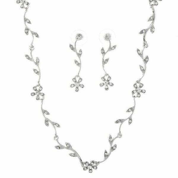 Diamond Leaf Pearl Long Necklace | Fashion Jewelry Sets Fashion Jewelry Sets Fashion Jewelry Sets