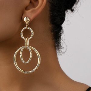 Diamond Round Ring Earrings Women’s European And American Style | Earrings Earrings Earrings