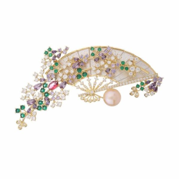 Elegant Retro Fan Corsage Cheongsam Accessories | Brooches Brooches Brooches