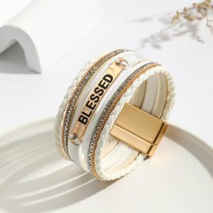 Ethnic style PU leather bracelet alloy sheet | Bracelets & Bangels Bracelets & Bangels Bracelets & Bangels