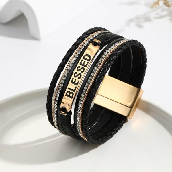 Ethnic style PU leather bracelet alloy sheet | Bracelets & Bangels Bracelets & Bangels Bracelets & Bangels