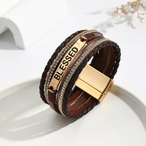 Ethnic style PU leather bracelet alloy sheet | Bracelets & Bangels Bracelets & Bangels Bracelets & Bangels