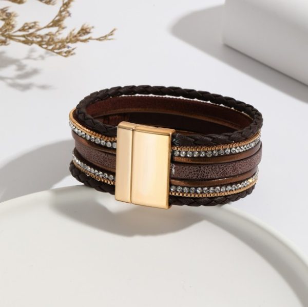 Ethnic style PU leather bracelet alloy sheet | Bracelets & Bangels Bracelets & Bangels Bracelets & Bangels