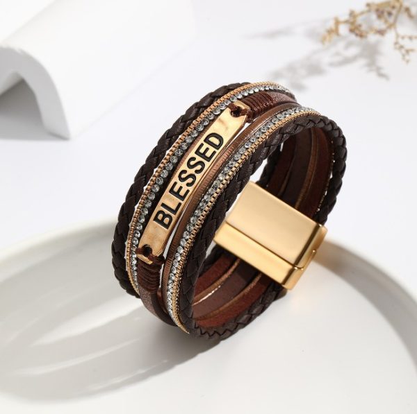 Ethnic style PU leather bracelet alloy sheet | Bracelets & Bangels Bracelets & Bangels Bracelets & Bangels