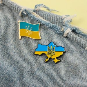 Europe And The United States New Amazon Wish Express Ukrainian Flag Brooch Badge | Brooches Brooches Brooches