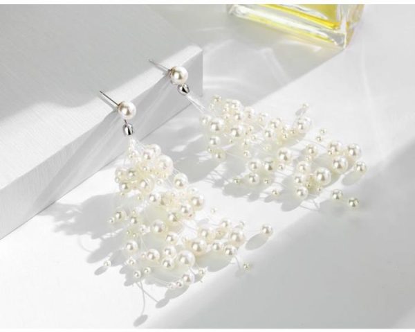 Exaggerated White Tassel Earrings Female Long | Earrings Earrings Earrings