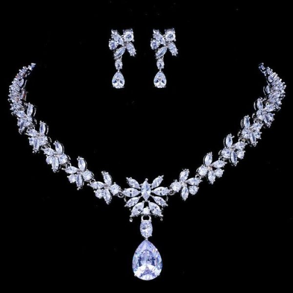 Exquisite Zircon Necklace Earring Set | Fashion Jewelry Sets Fashion Jewelry Sets Fashion Jewelry Sets