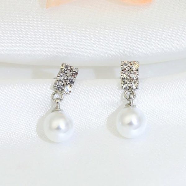 Fashionable All-match Elegant Rhinestone Pearl Stud Earrings | Body Jewelry Body Jewelry Body Jewelry