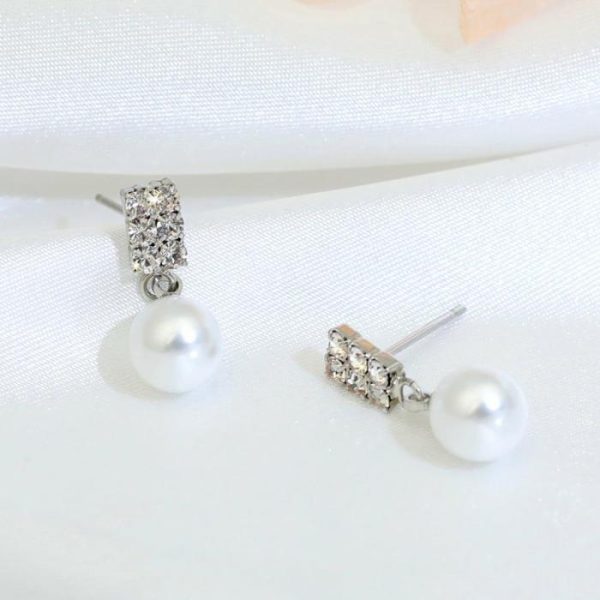 Fashionable All-match Elegant Rhinestone Pearl Stud Earrings | Body Jewelry Body Jewelry Body Jewelry