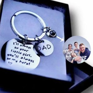 Father’s Day Gift I’ll Always Be Your Little Girl Stainless Steel Keychain | Keychains Jewelry Keychains