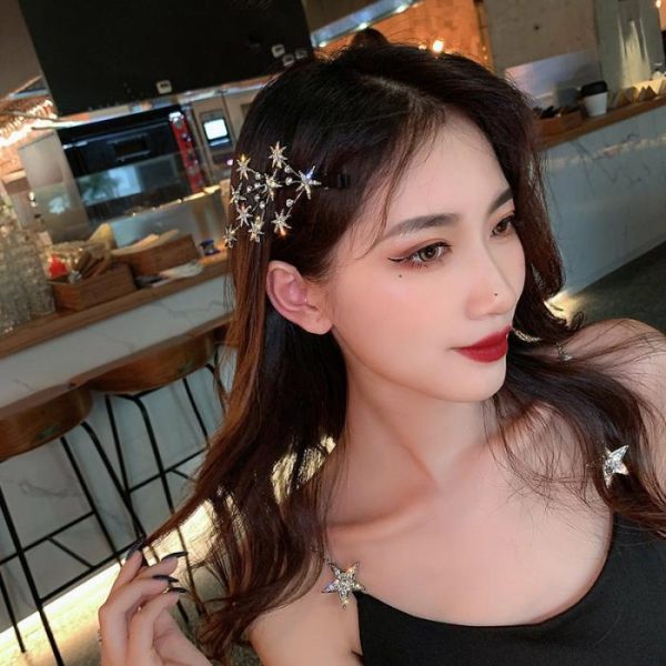 Femininity Rhinestone Star Hairpin Headwear | Fashion Jewelry Sets Fashion Jewelry Sets Fashion Jewelry Sets