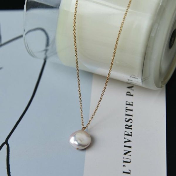 Freshwater Pearl Flat Round Peace Buckle Necklace | Necklace & Penddants Jewelry Necklace & Penddants