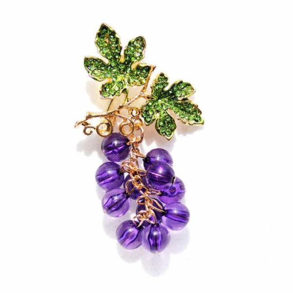 Fruit Brooch Grape String Rhinestones Plant Corsage Banquet Dress | Brooches Brooches Brooches