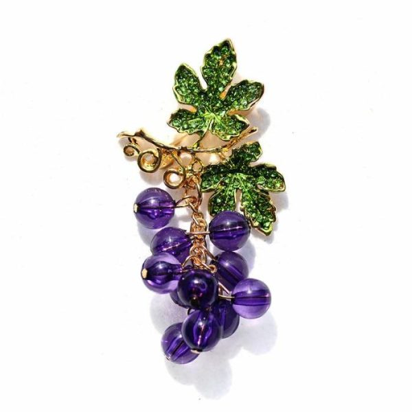 Fruit Brooch Grape String Rhinestones Plant Corsage Banquet Dress | Brooches Brooches Brooches