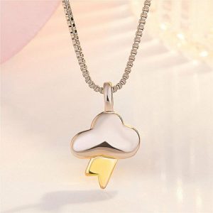 Gold Plated Color-separated Lightning Pendant Necklace | Fashion Jewelry Sets Fashion Jewelry Sets Fashion Jewelry Sets