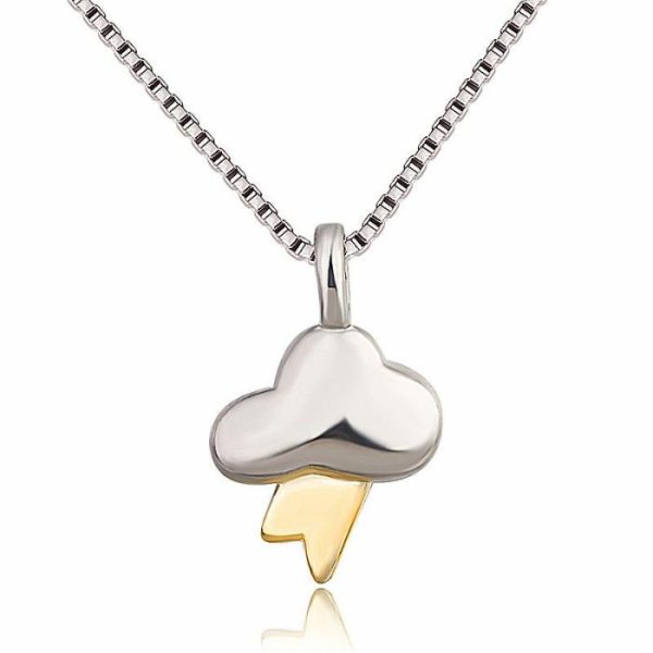 Gold Plated Color-separated Lightning Pendant Necklace | Fashion Jewelry Sets Fashion Jewelry Sets Fashion Jewelry Sets