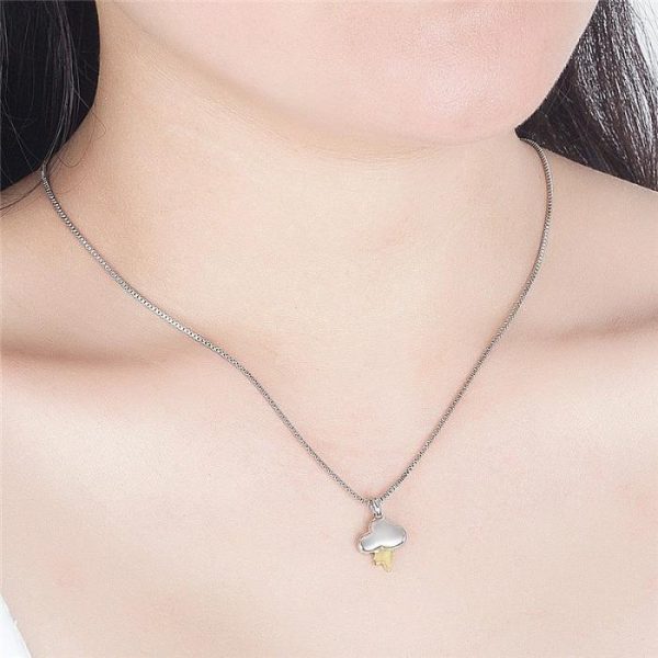 Gold Plated Color-separated Lightning Pendant Necklace | Fashion Jewelry Sets Fashion Jewelry Sets Fashion Jewelry Sets